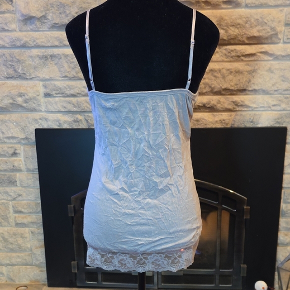 Maurices Silver Lace Trim & Silver Studded Neckline Camisole. Size Small - Picture 3 of 7